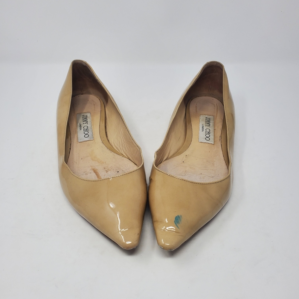 Jimmy Choo Nude Patent Flats - Picture 5 of 8